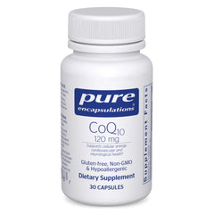 Pure Encapsulations frasco frontal mostrando 30 cápsulas y pureza de la fórmula