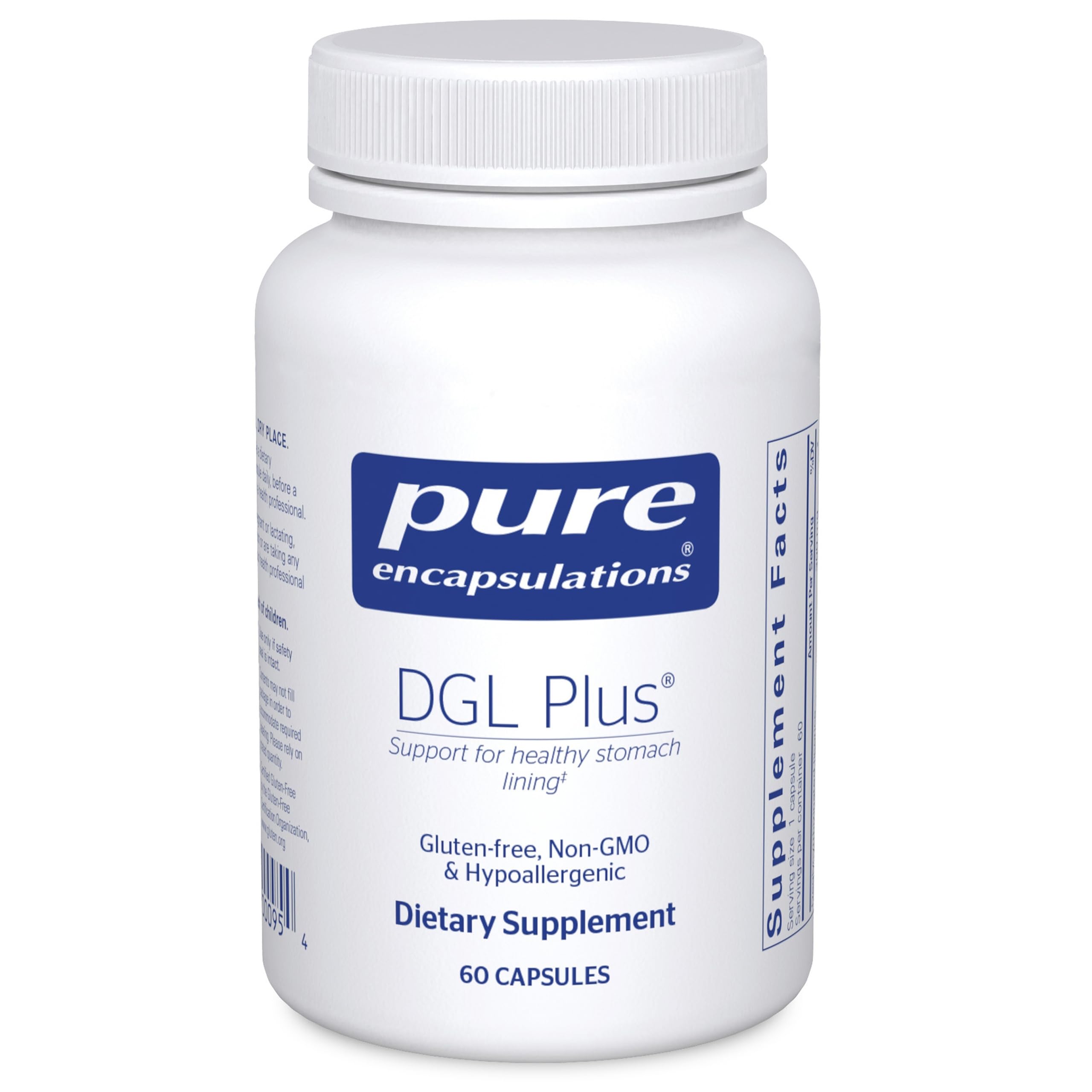 Pure Encapsulations frasco frente mostrando diseño y beneficio de pureza