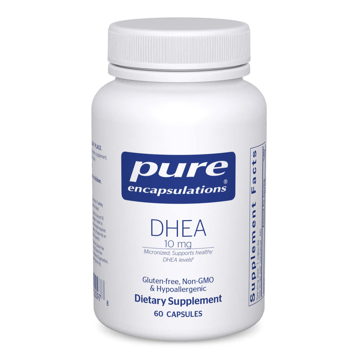 Pure Encapsulations frasco frontal mostrando 60 cápsulas y etiqueta clara
