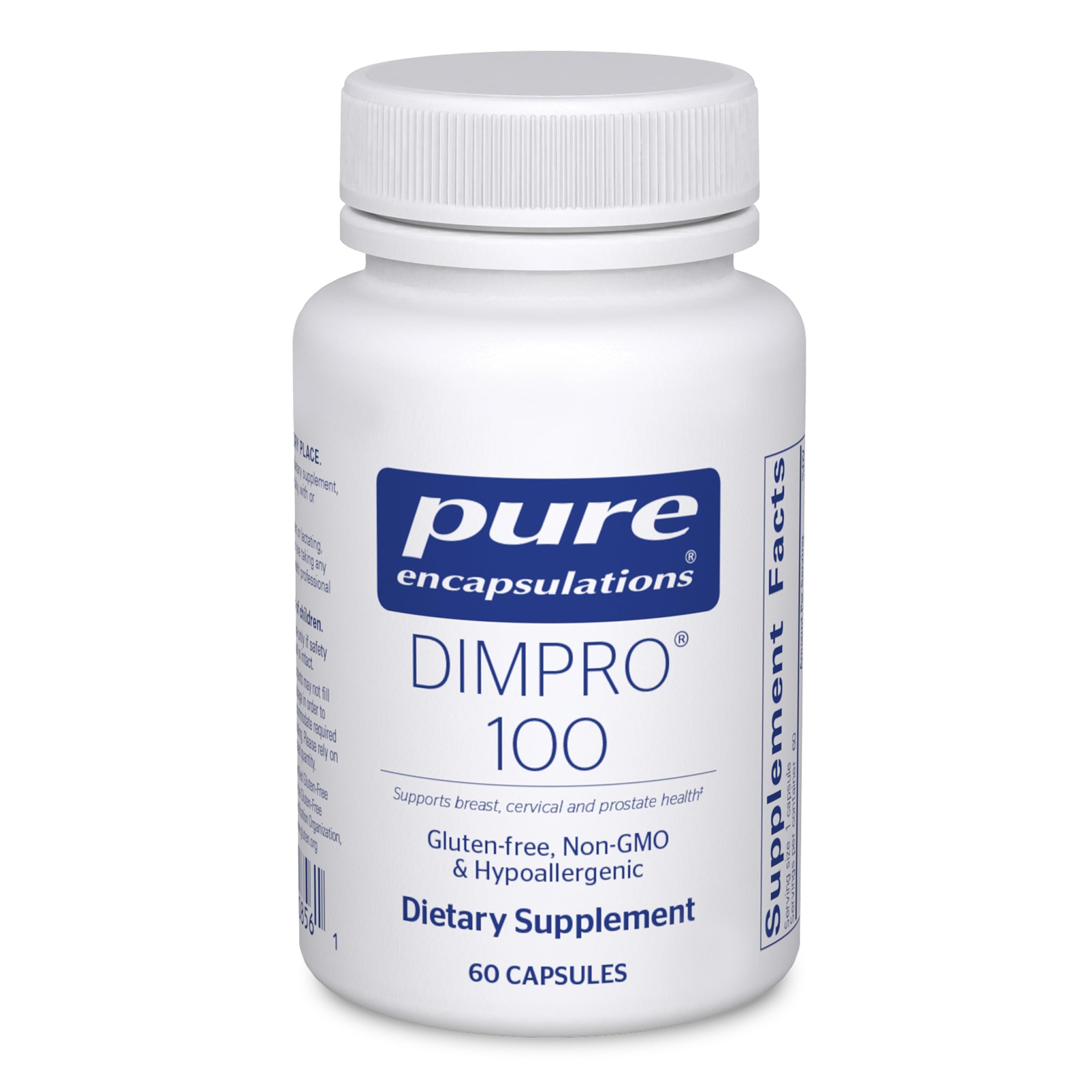 Pure Encapsulations envase DIMPRO 100 vista frontal y limpieza