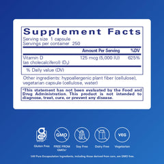 Pure Encapsulations detalle de etiqueta con información de dosificación clara y fiable