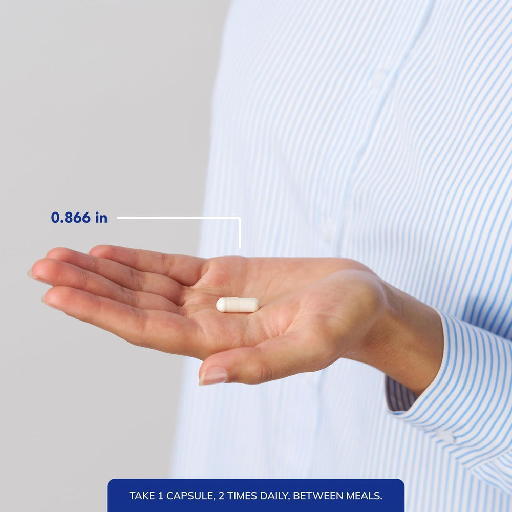 Pure Encapsulations cápsulas en mano para visualización de tamaño