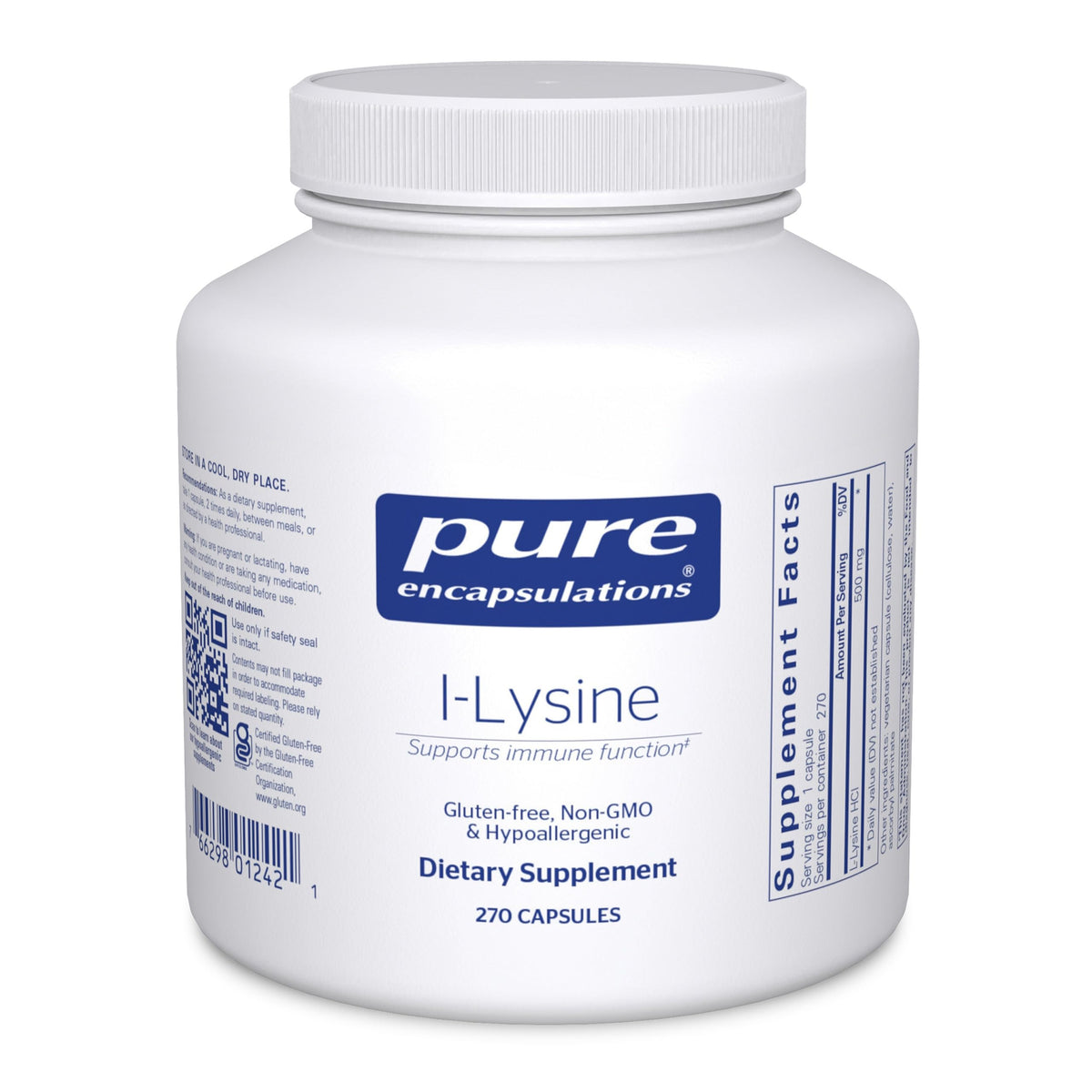 Pure Encapsulations frasco frontal mostrando el producto y duración