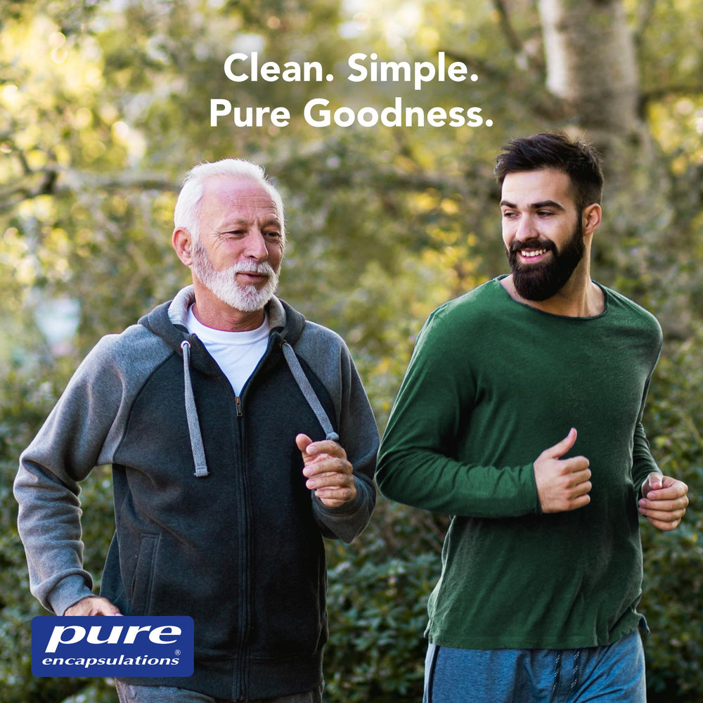 Pure Encapsulations frasco abierto con cápsulas visibles indicando suministro prolongado