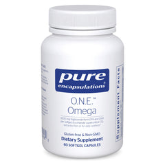 Pure Encapsulations frasco delantero mostrando 60 cápsulas y beneficios