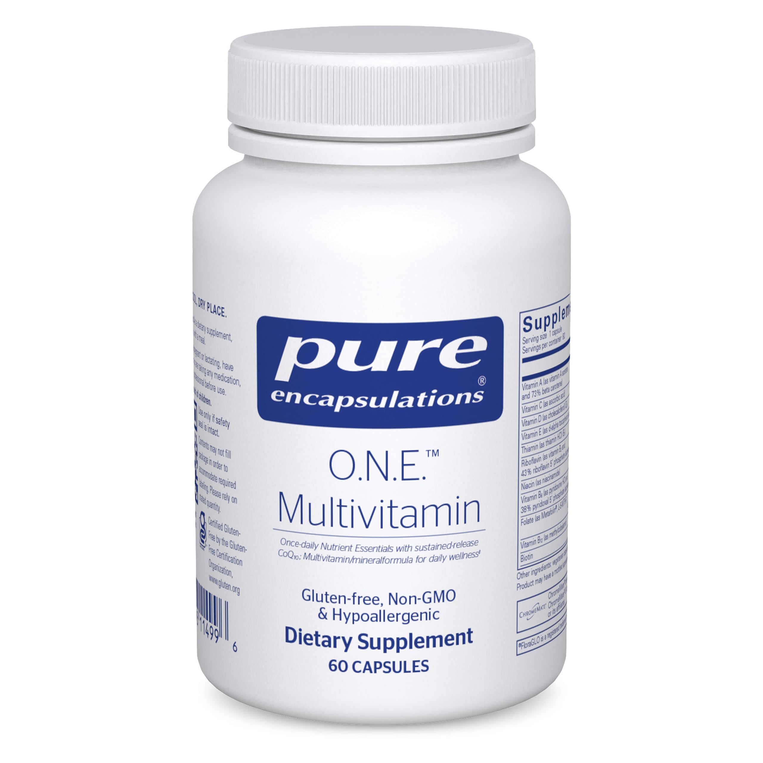 Pure Encapsulations envase frontal mostrando la marca y beneficio diario