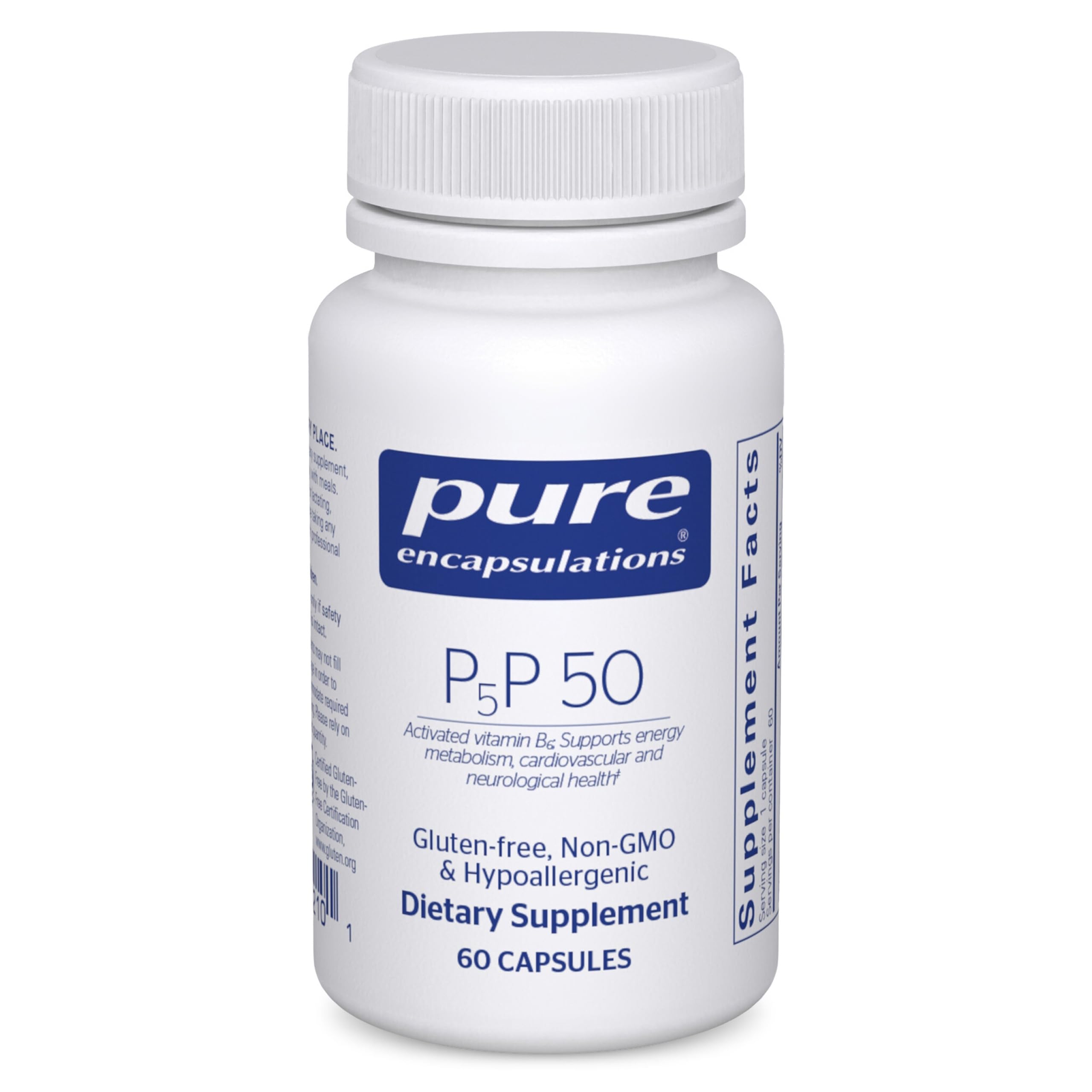 Pure Encapsulations P5P 50 frente del envase mostrando diseño claro y confianza