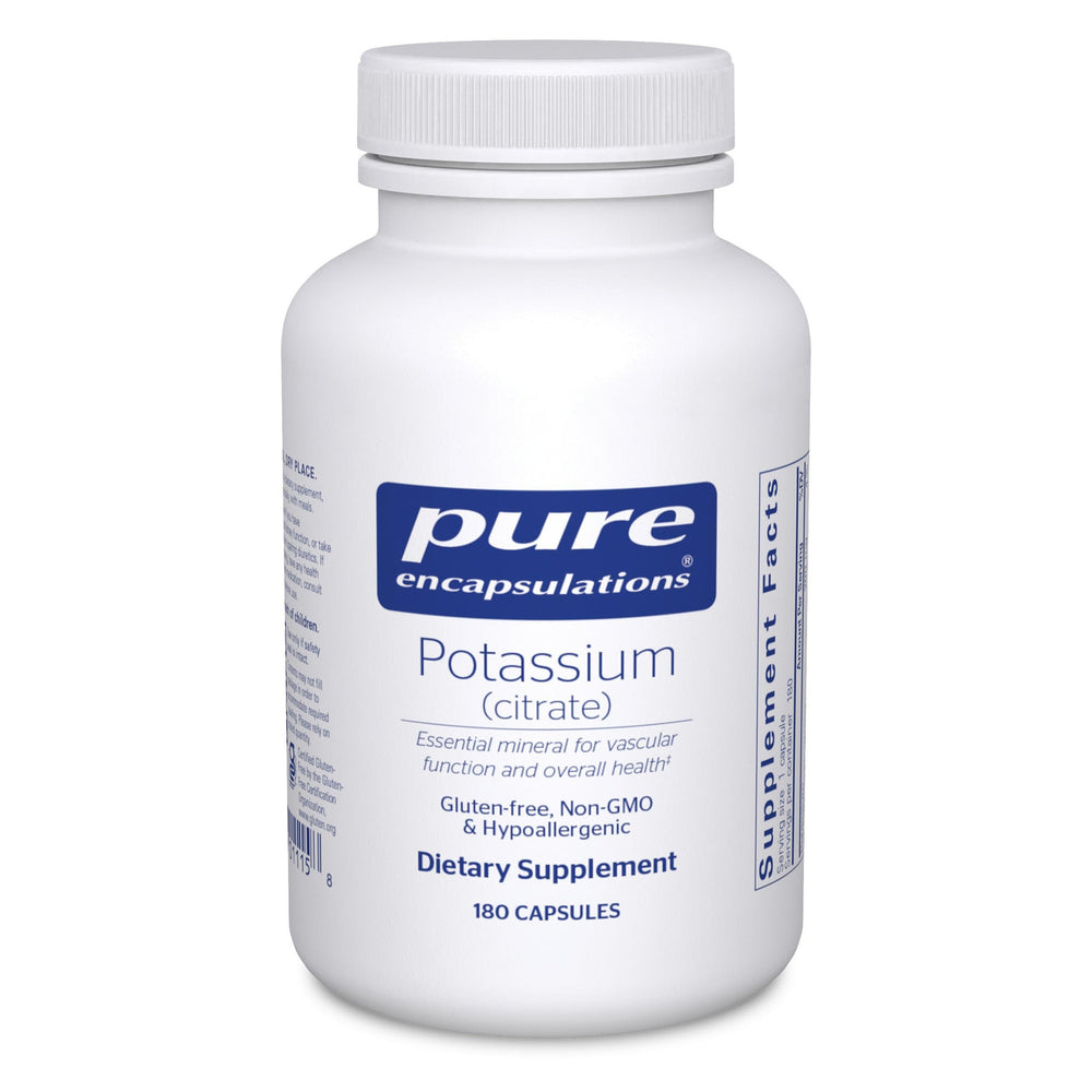 Pure Encapsulations envase frontal mostrando 180 cápsulas y diseño limpio