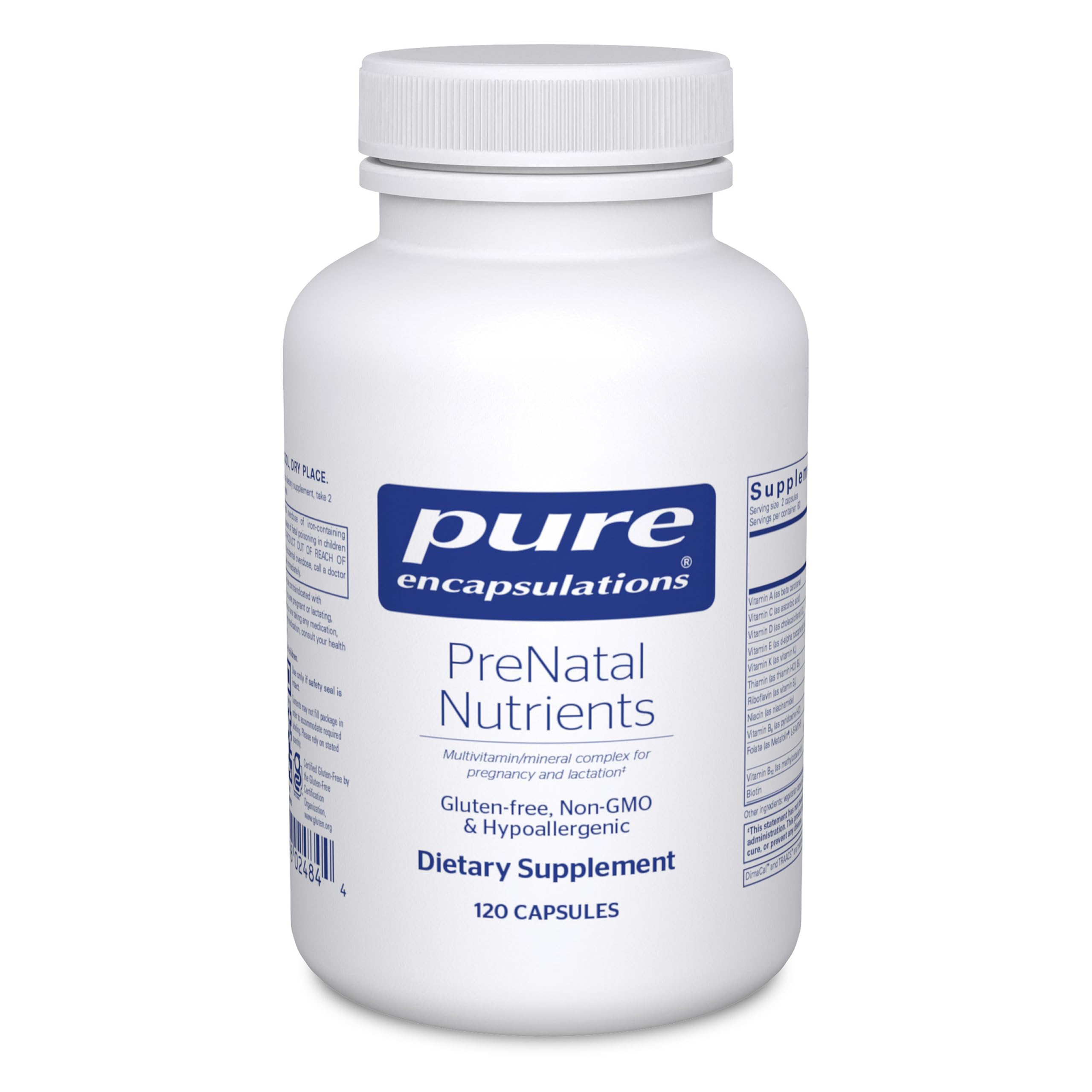 Pure Encapsulations envase frontal mostrando diseño y cantidad 120 cápsulas, claridad en composición