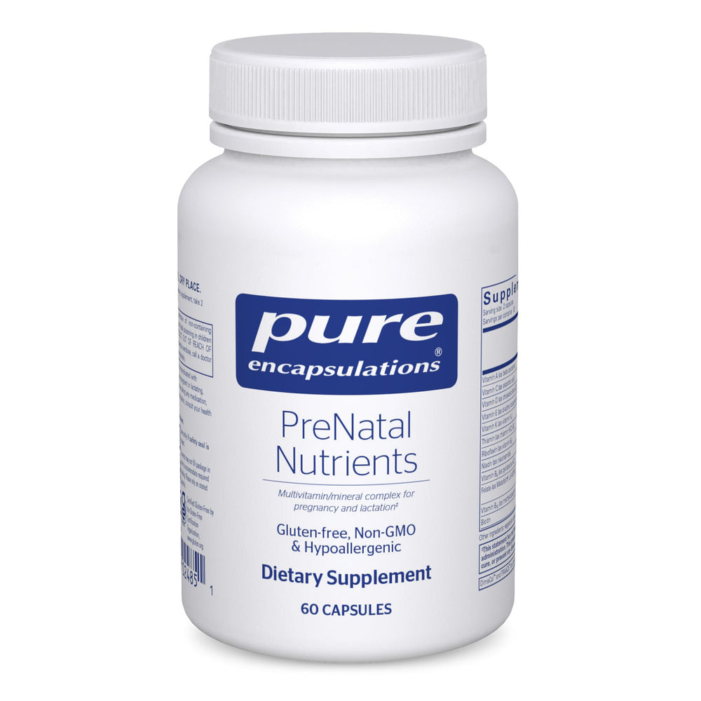Pure Encapsulations frasco frontal mostrando 60 cápsulas y claridad de marca