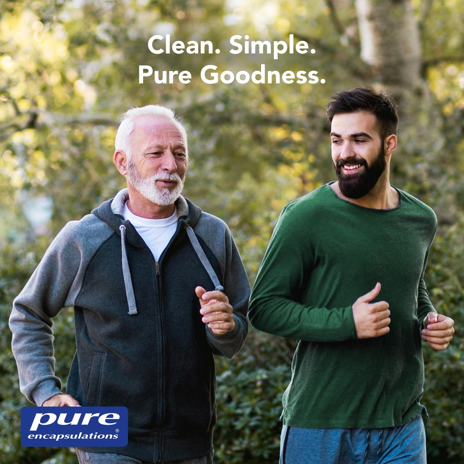 Pure Encapsulations envase colocado en estante de baño para uso diario y organización
