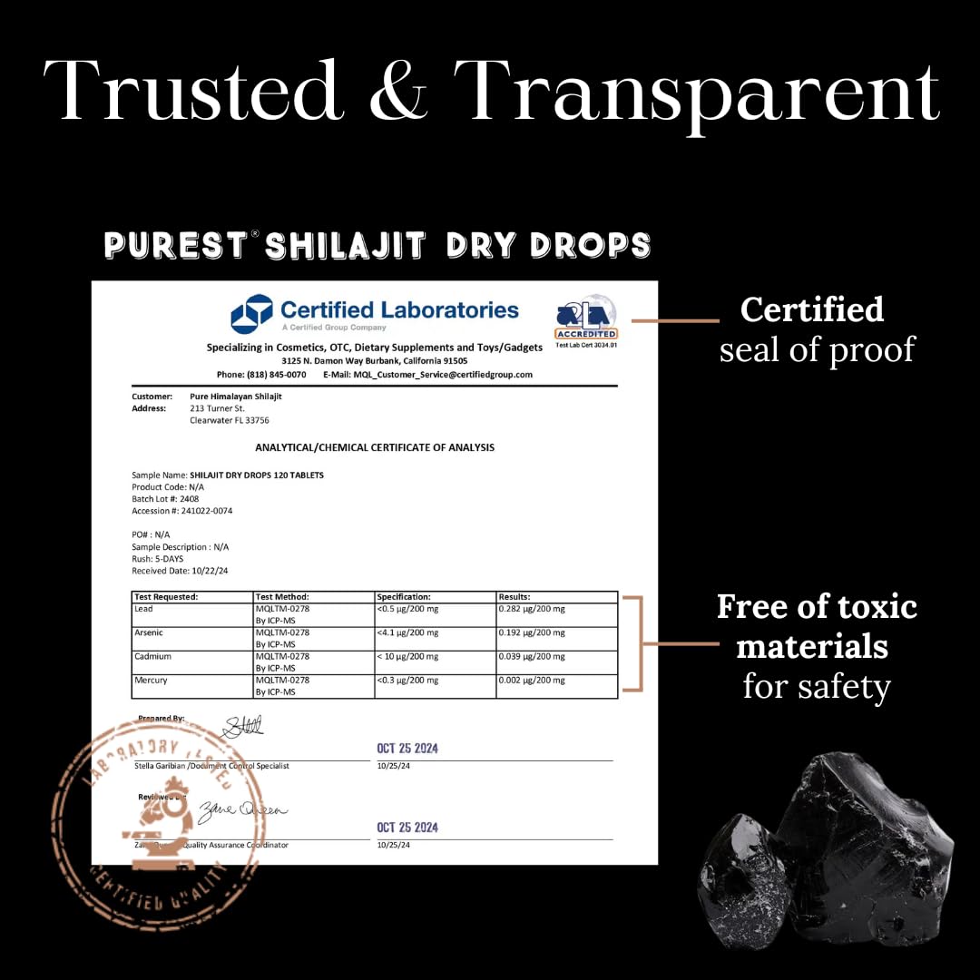 Pure Himalayan Shilajit comparación de tamaño del sobre mostrando portabilidad y ahorro