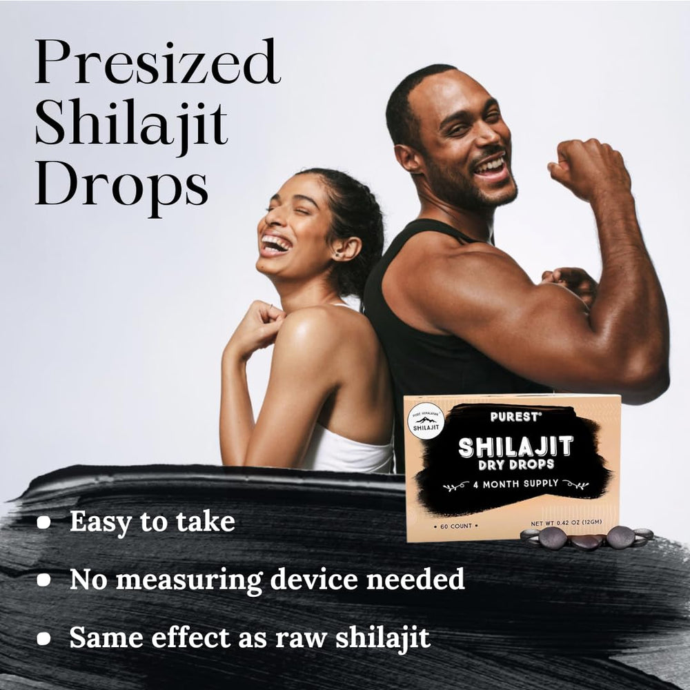 Pure Himalayan Shilajit sobre abierto con gota seca, beneficiando la dosificación precisa