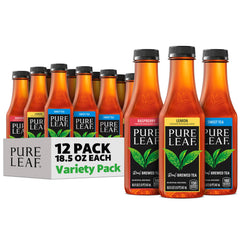 Pure Leaf frontal del paquete de 12 botellas mostrando variedad y conveniencia