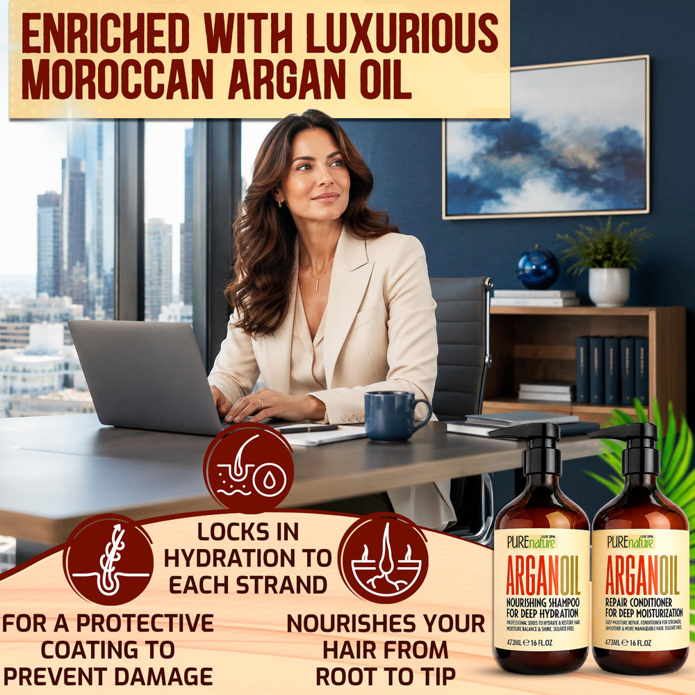 PURE NATURE LUX SPA textura cremosa del acondicionador con aceite de argán para hidratación