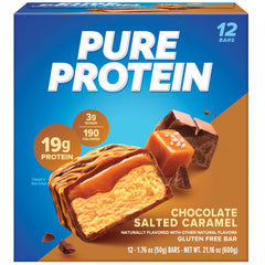 Pure Protein barra cortada mostrando relleno y textura fudgy para apetito