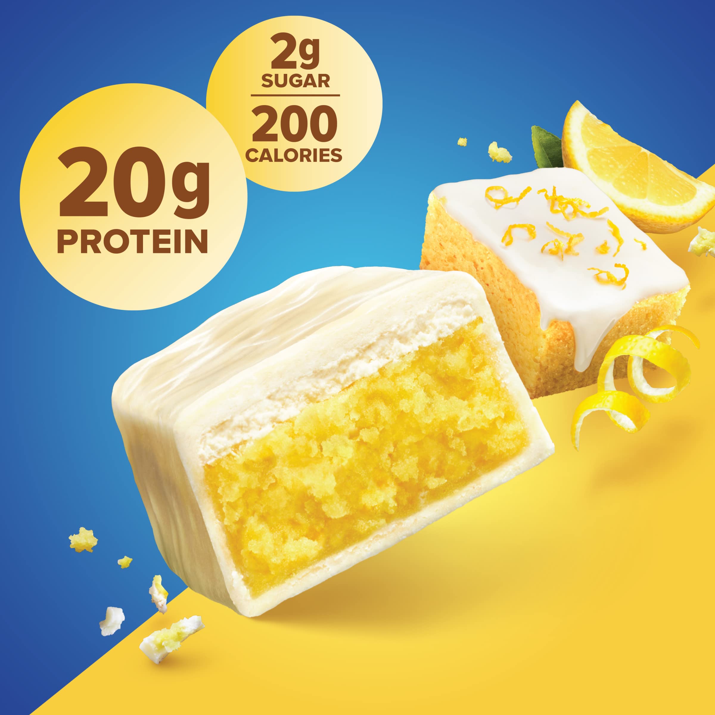 Pure Protein caja de 12 unidades Lemon Cake, almacenamiento por paquete familiar