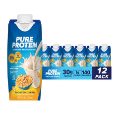 Pure Protein vista frontal del paquete mostrando etiqueta y beneficios