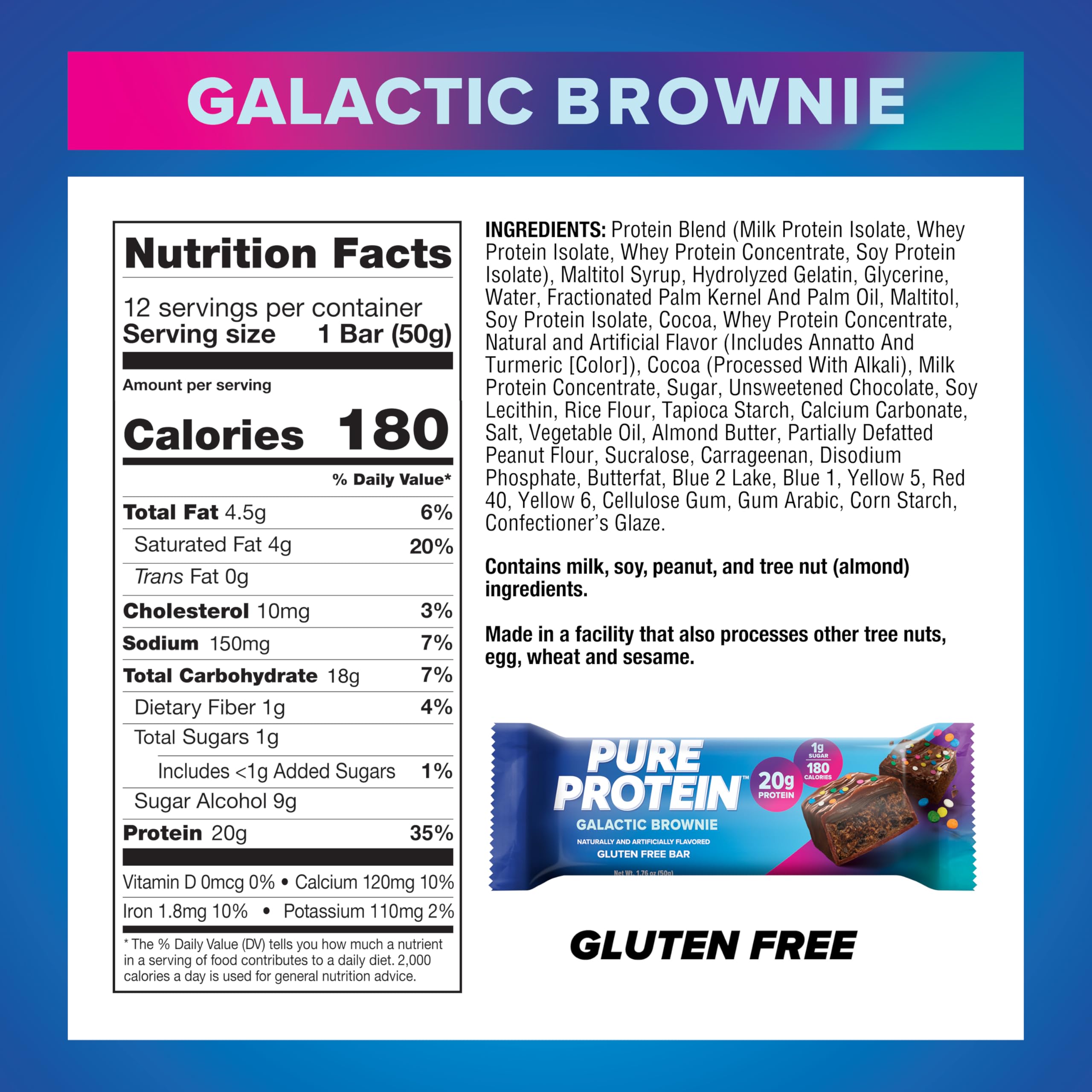 Pure Protein textura fudgy del brownie con crujientes que apetece y nutre