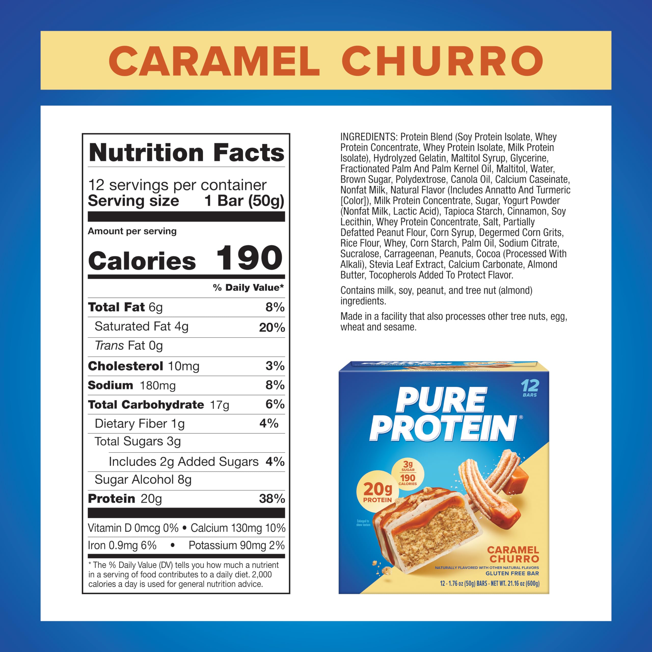 Pure Protein corte interior que revela textura y mezcla crujiente