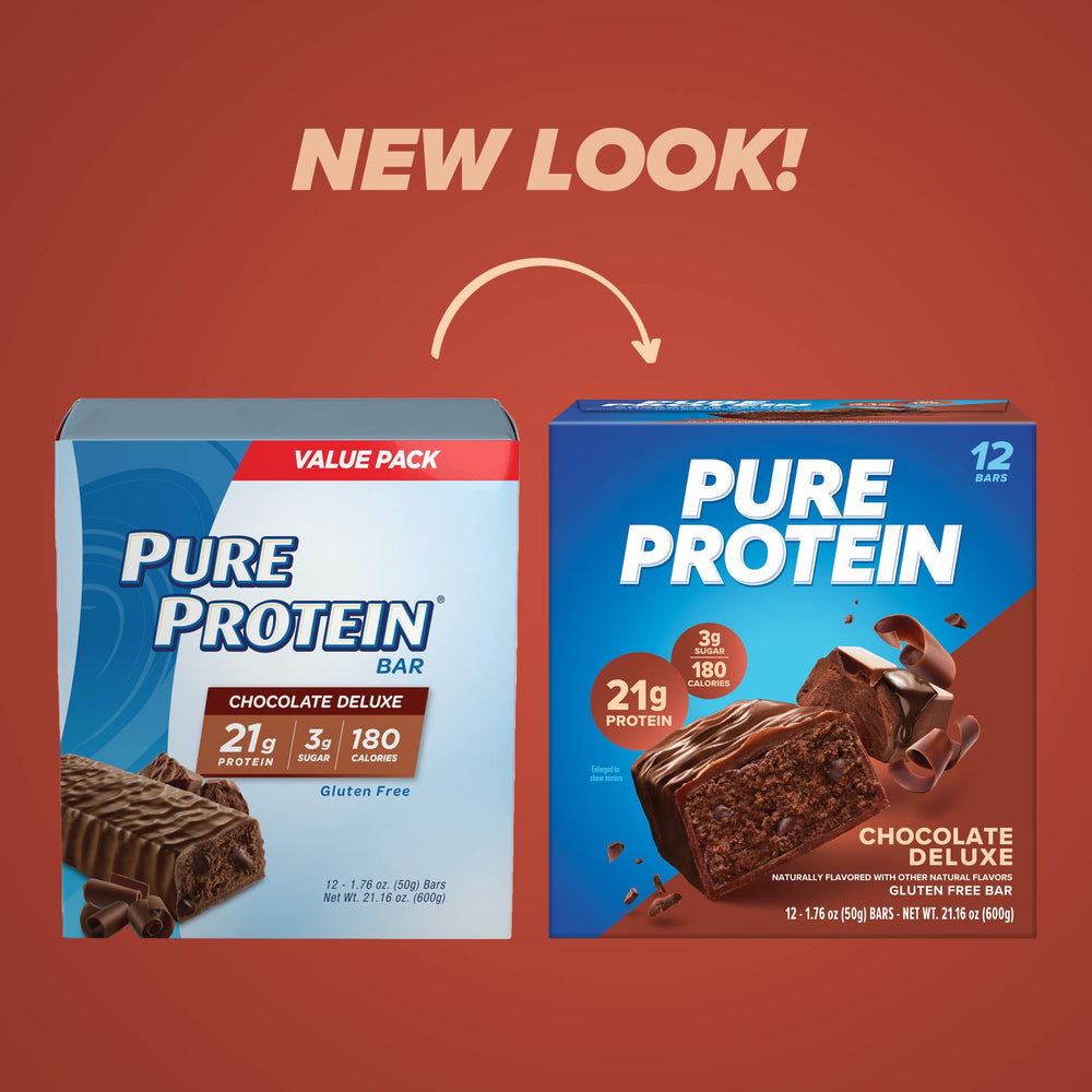 Pure Protein primer plano del interior de la barrita, textura cremosa y nutritiva