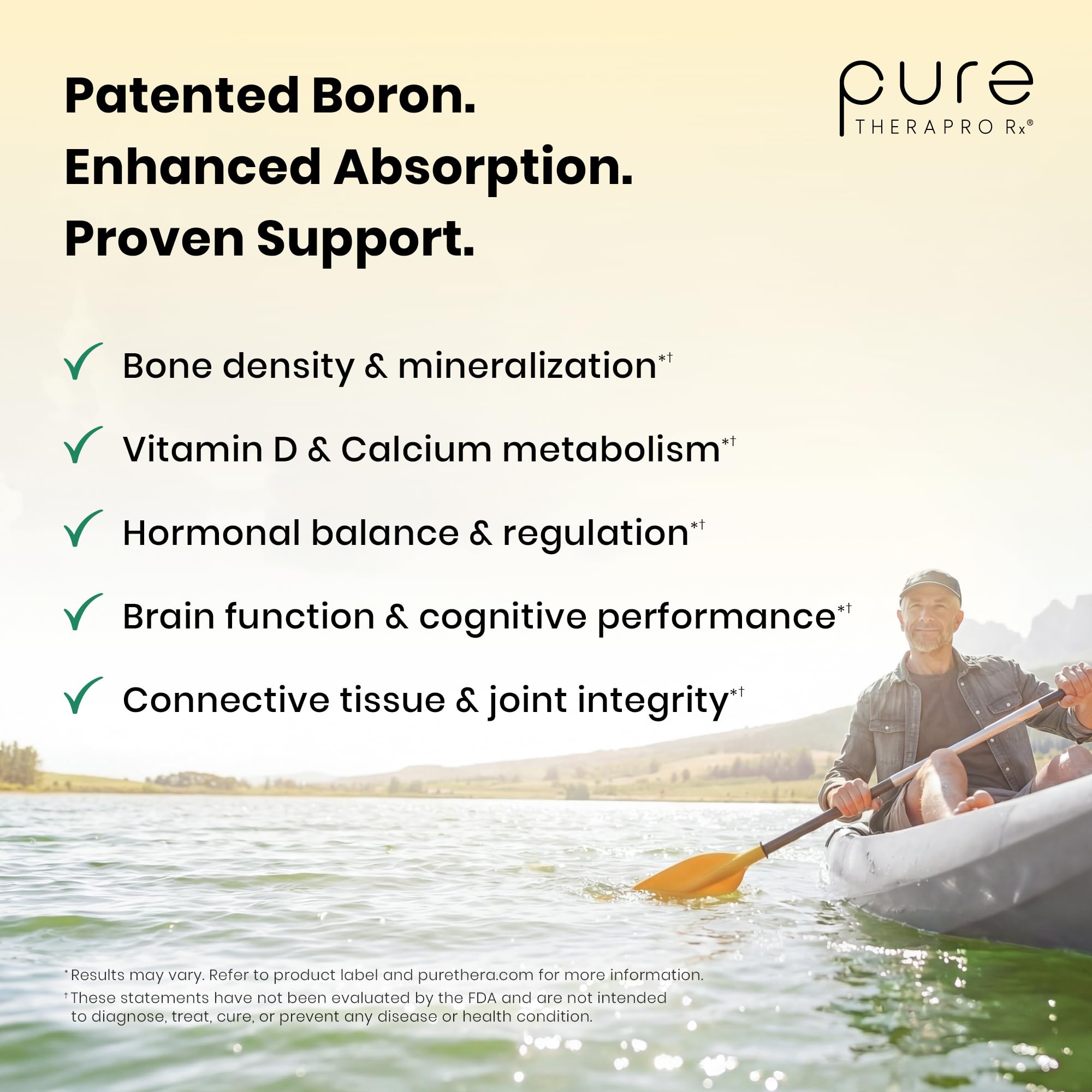 Pure Therapro Rx producto en mano para comparar tamaño y dosis diarias