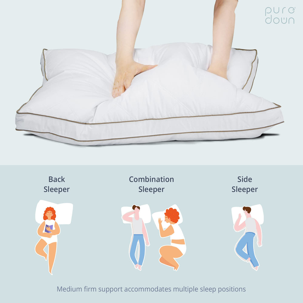 puredown interior mostrando mezcla 95% plumas y 5% plumón, recuperación rápida