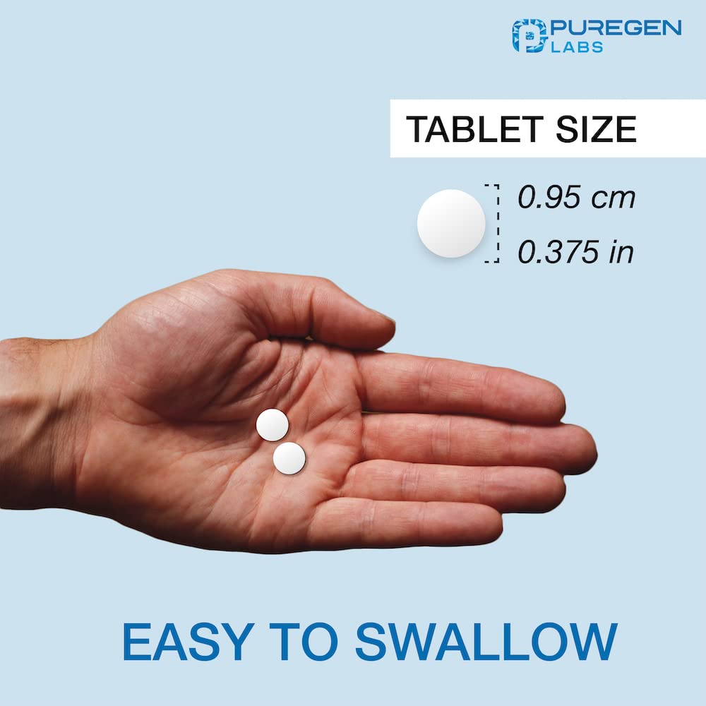 Puregen Labs comparación de tamaño para entender escala de cada tableta
