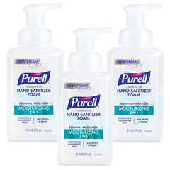 Purell botella frontal de espuma mostrando diseño y fácil acceso