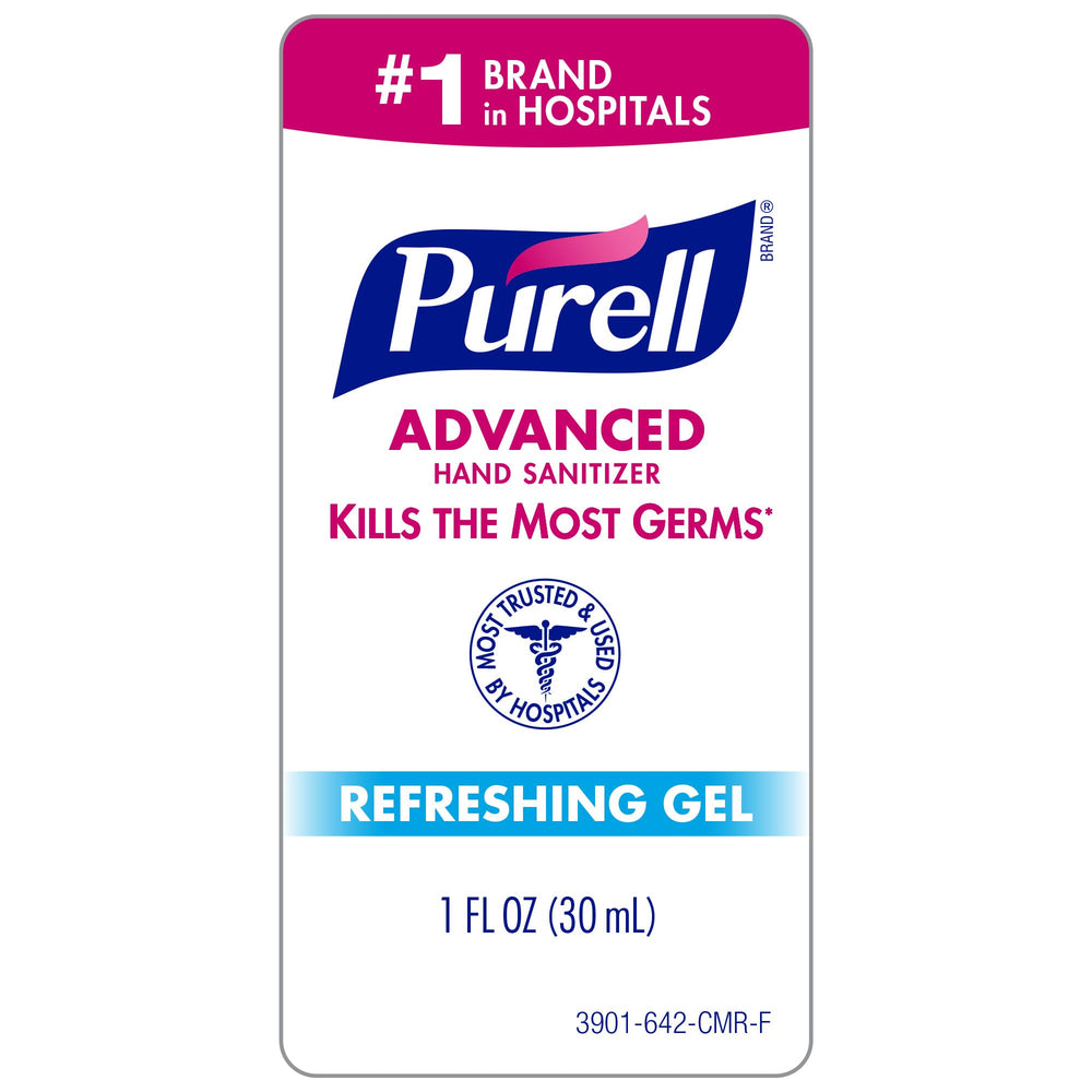 Purell display en sala de descanso mostrando presentación profesional y orden