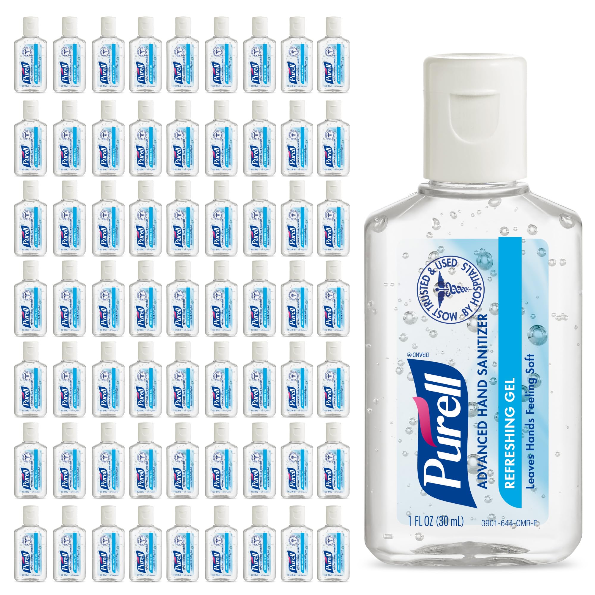 Purell botella 1 oz frontal mostrando diseño portátil y confianza
