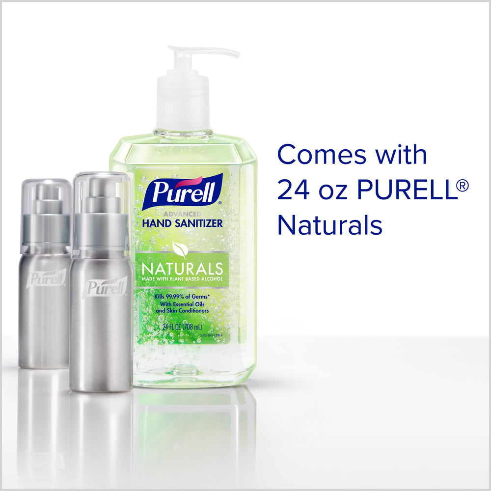 Purell Naturals etiqueta del frasco con ingredientes y origen biobasado