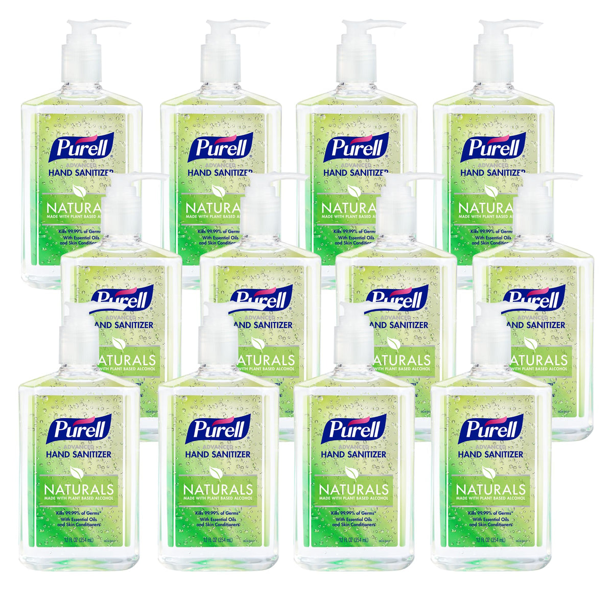 Purell mostrando botella con dosificador y fácil acceso
