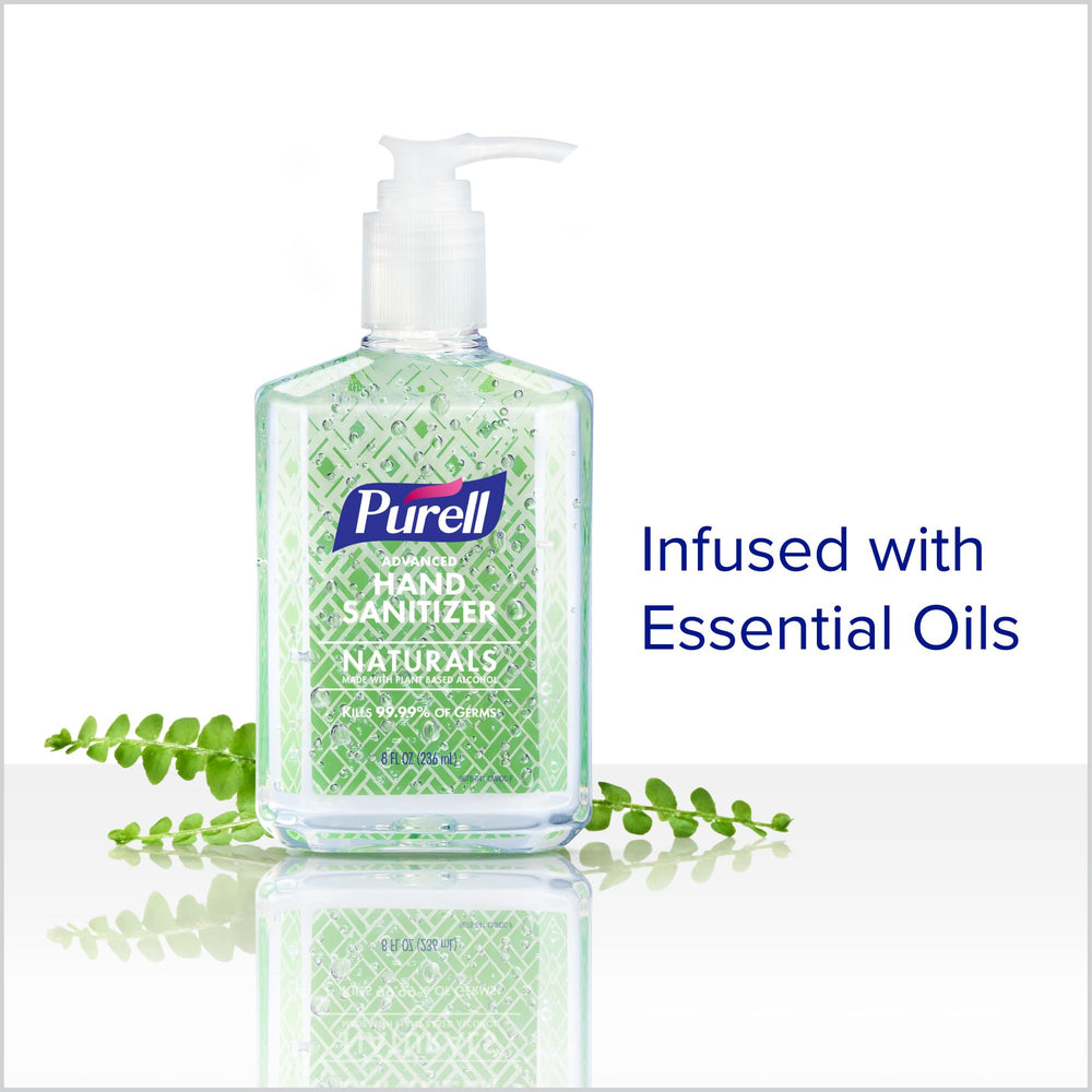 Close-up of Purell Naturals label and certifications, Purell transparency and trust