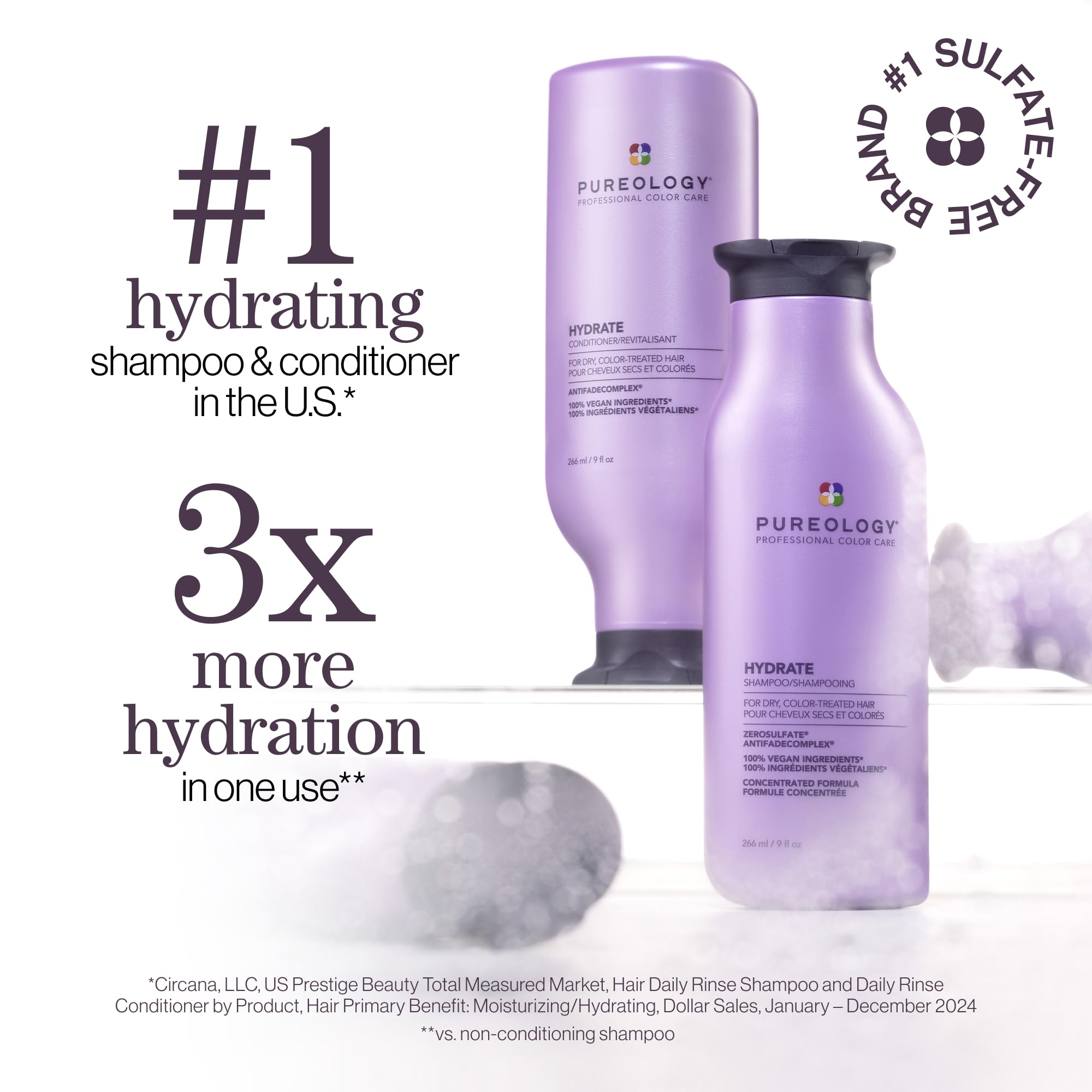 Pureology textura cremosa del acondicionador Hydrate para hidratación intensa