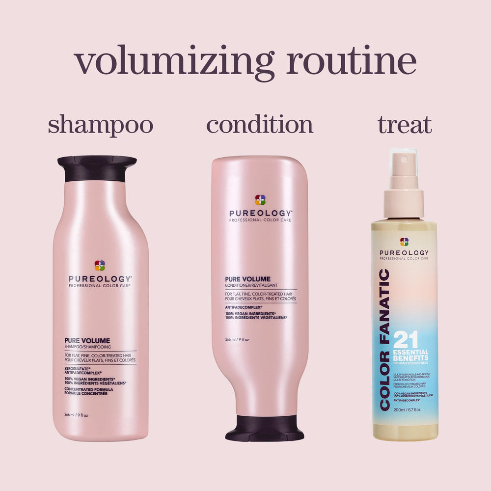 Pureology comparación antes y después con más cuerpo y brillo