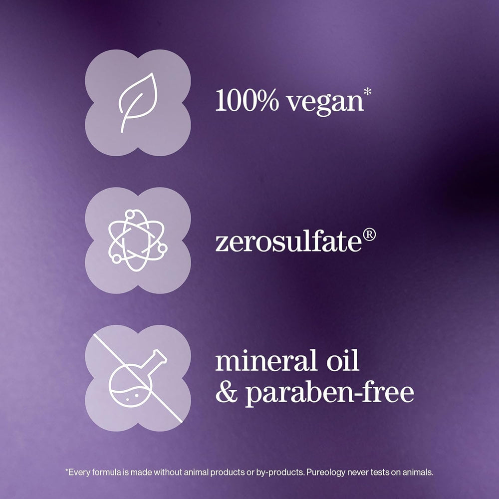 Pureology antes y después brillo y suavidad en cabello teñido y seco