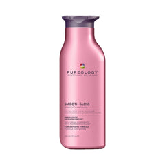 Pureology champú frontal mostrando envase y acabado brillante