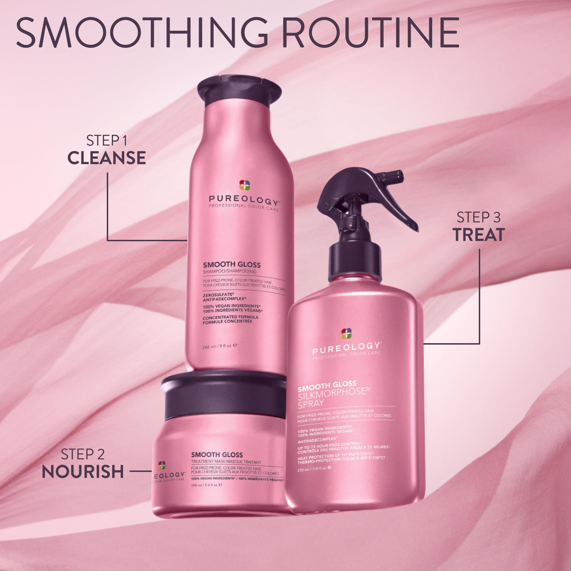 Pureology rutina completa con Silkmorphose para brillo prolongado