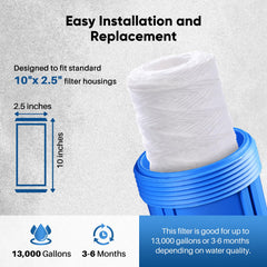 PUREPLUS cartucho instalado en una carcasa, protegiendo el sistema RO