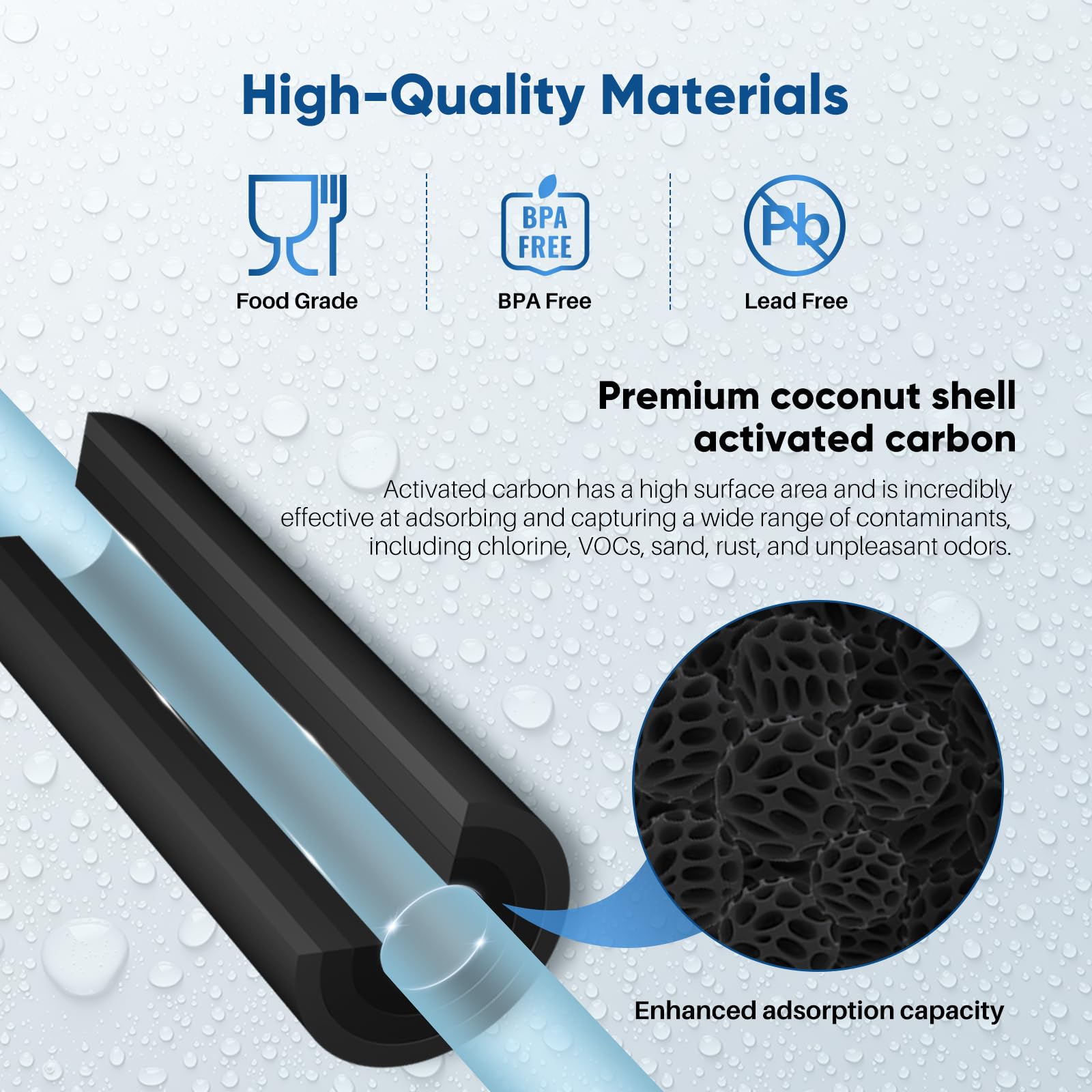 PUREPLUS etiqueta con certificaciones NSF/ANSI 42 y sello IAPMO