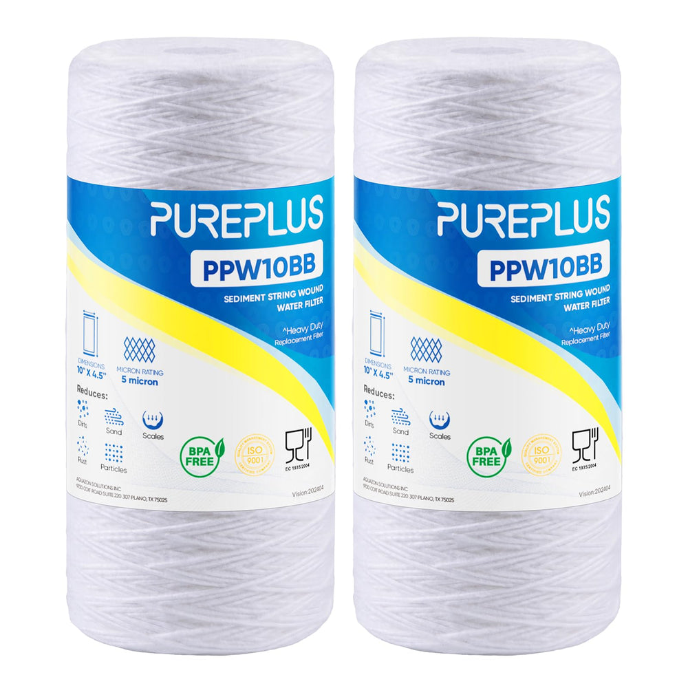 PUREPLUS vista frontal del cartucho compatible para filtrar sedimentos y proteger equipos