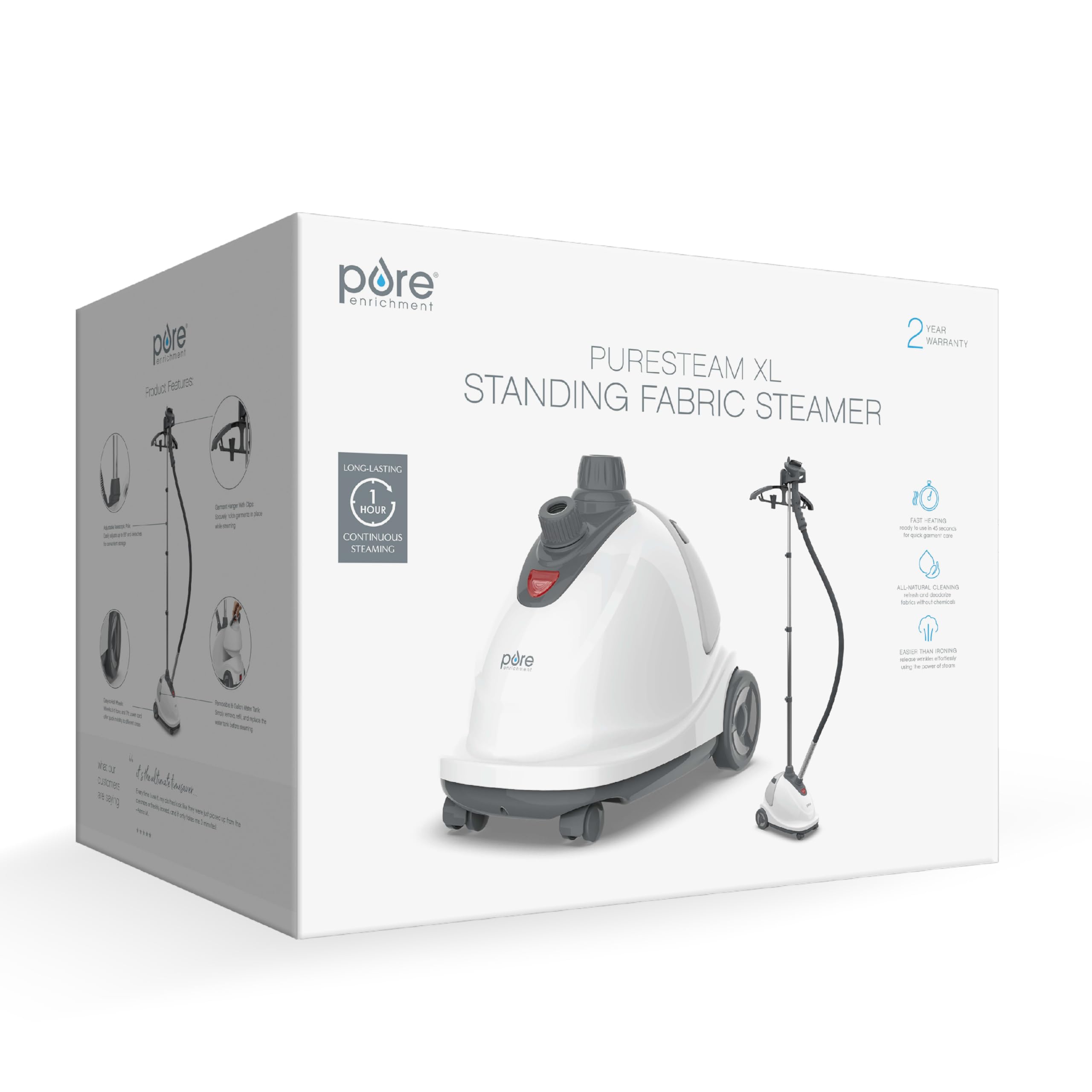 Pure Enrichment PureSteam XL accesorios y empaque listos para usar