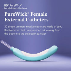 PureWick detalle del material del catéter que destaca suavidad y confort
