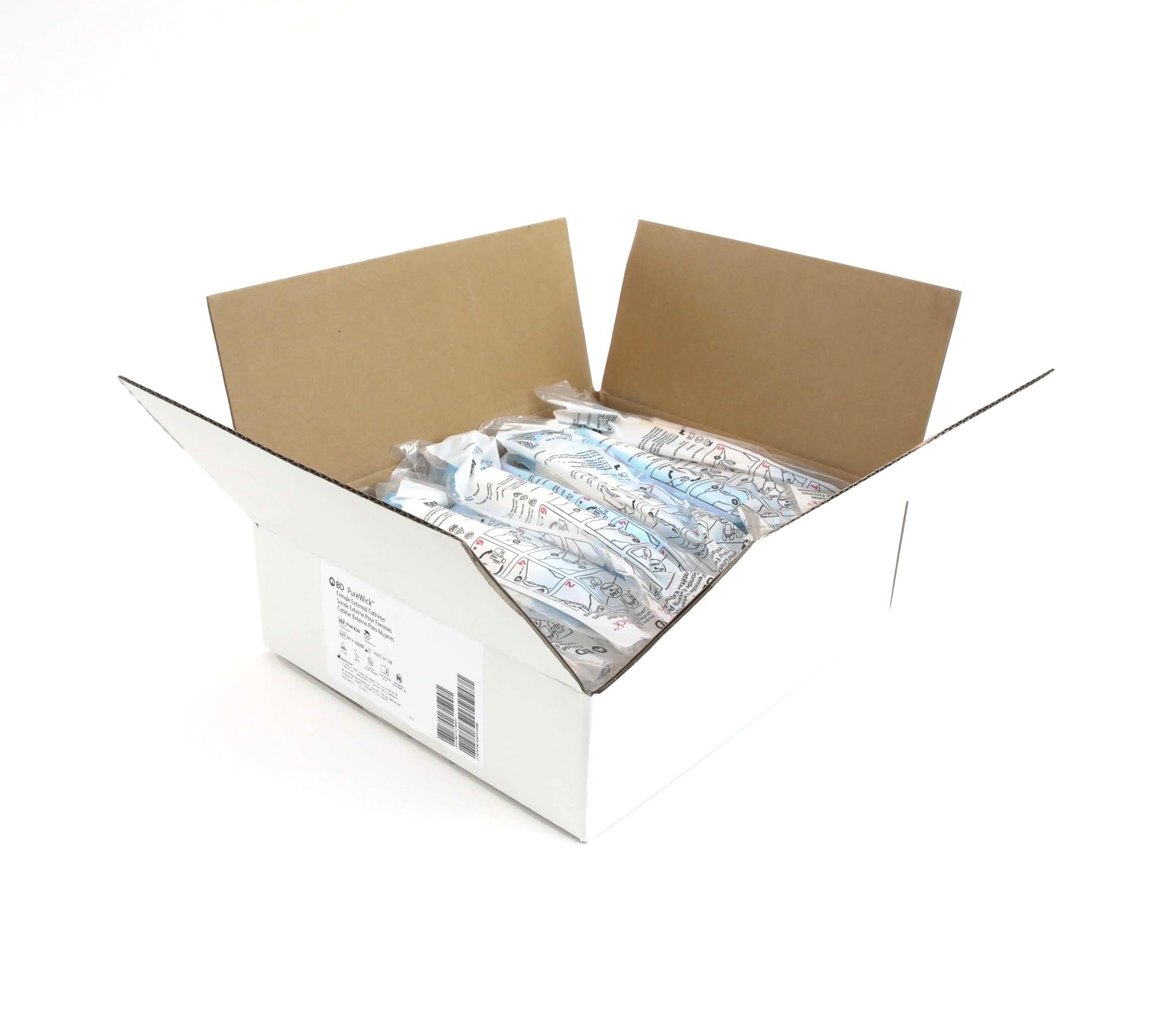 PureWick empaque frontal mostrando la caja y beneficio de conveniencia