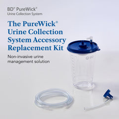PureWick tubería de bomba en detalle para mantener succión constante