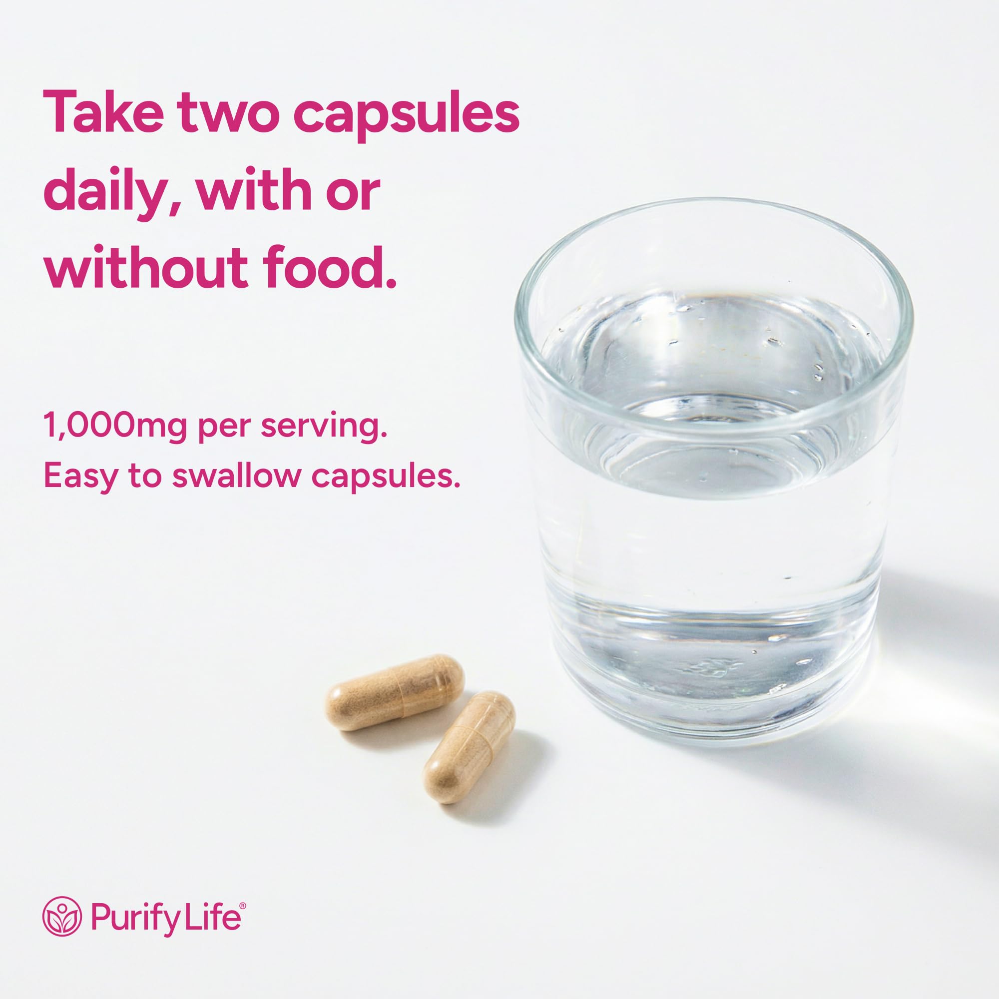 Purify Life etiqueta nutricional legible mostrando ingredientes y transparencia