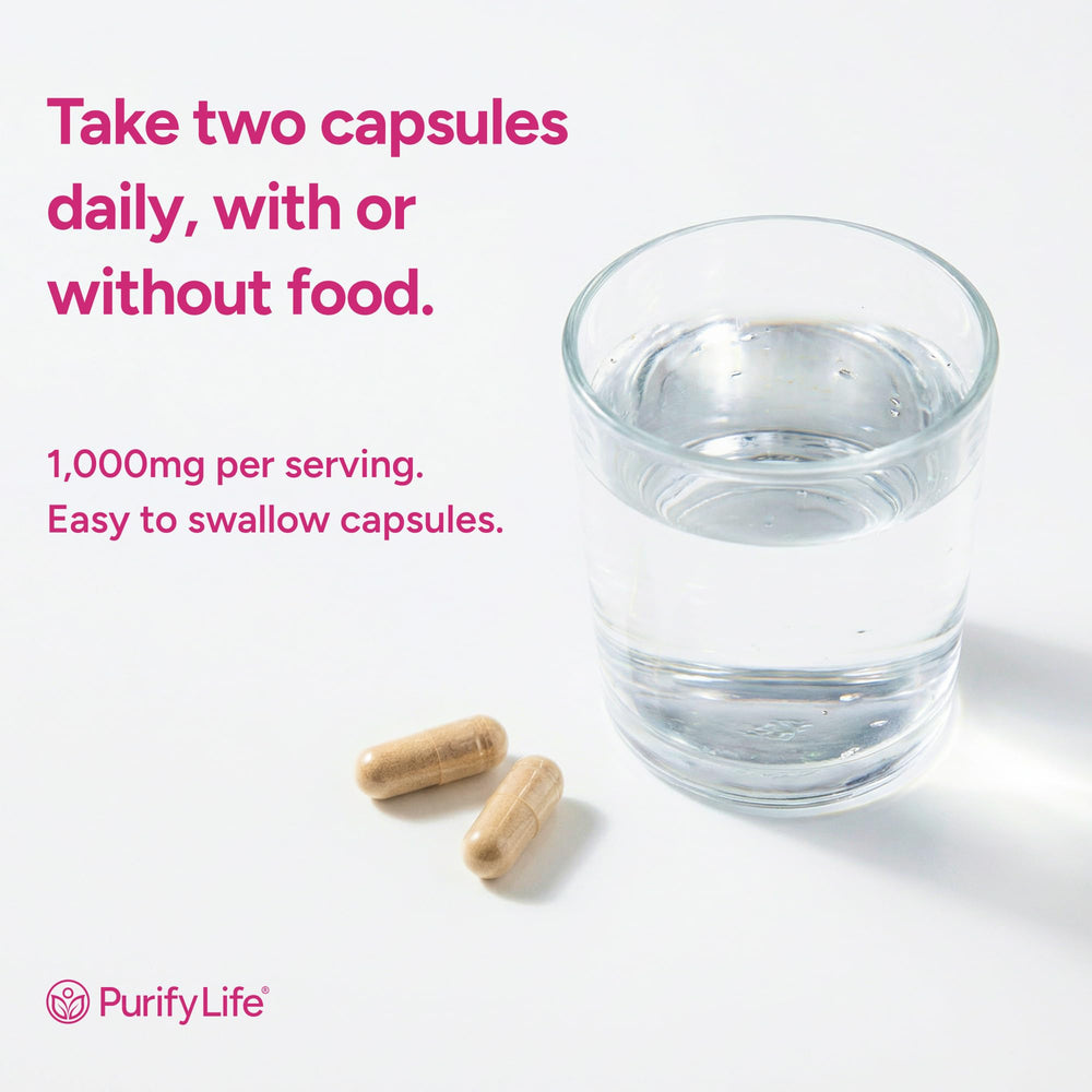Purify Life etiqueta nutricional legible mostrando ingredientes y transparencia