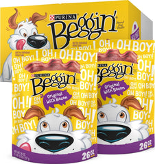 Purina Beggin' vista frontal del empaque con diseño atractivo y tentador