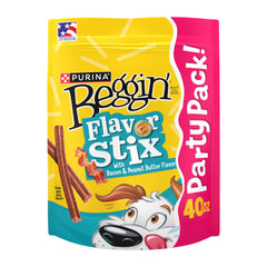 Purina Beggin' frente del paquete mostrando el tamaño y sello de sabores